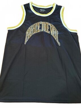 Pierce The Veil Unisex Basketball Jersey Black Size MBNWT